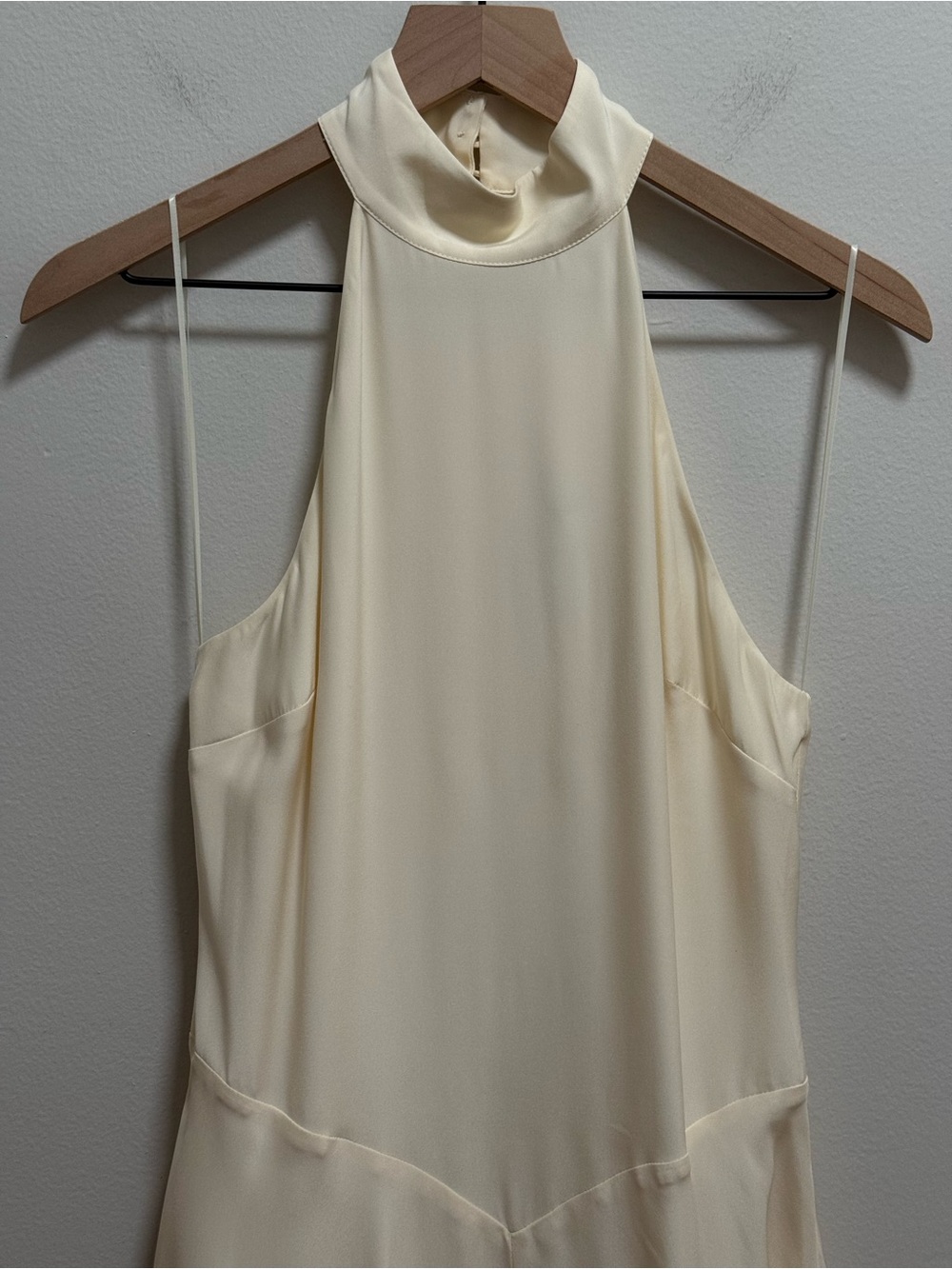 Reformation Katelyn ivory silk dress fior de latte halter maxi formal bridal NWT - Picture 5 of 10